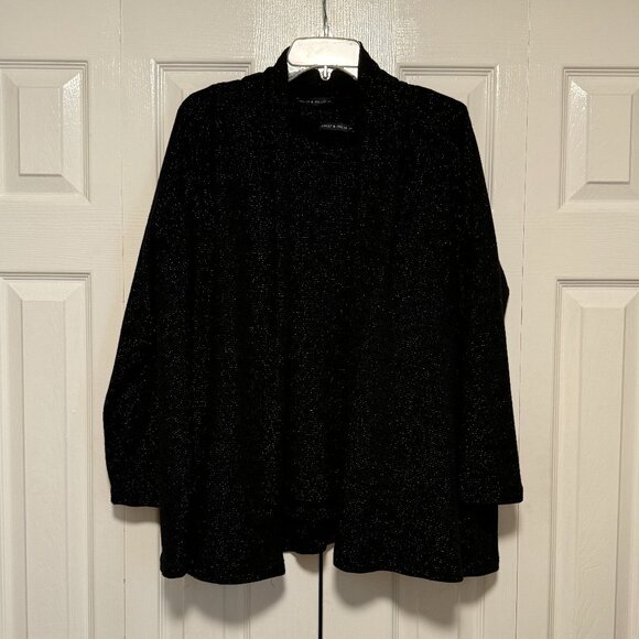 Nally & Millie Black Metallic Swing Tank Cardigan Set - Size Large/XLarge - Picture 1 of 10